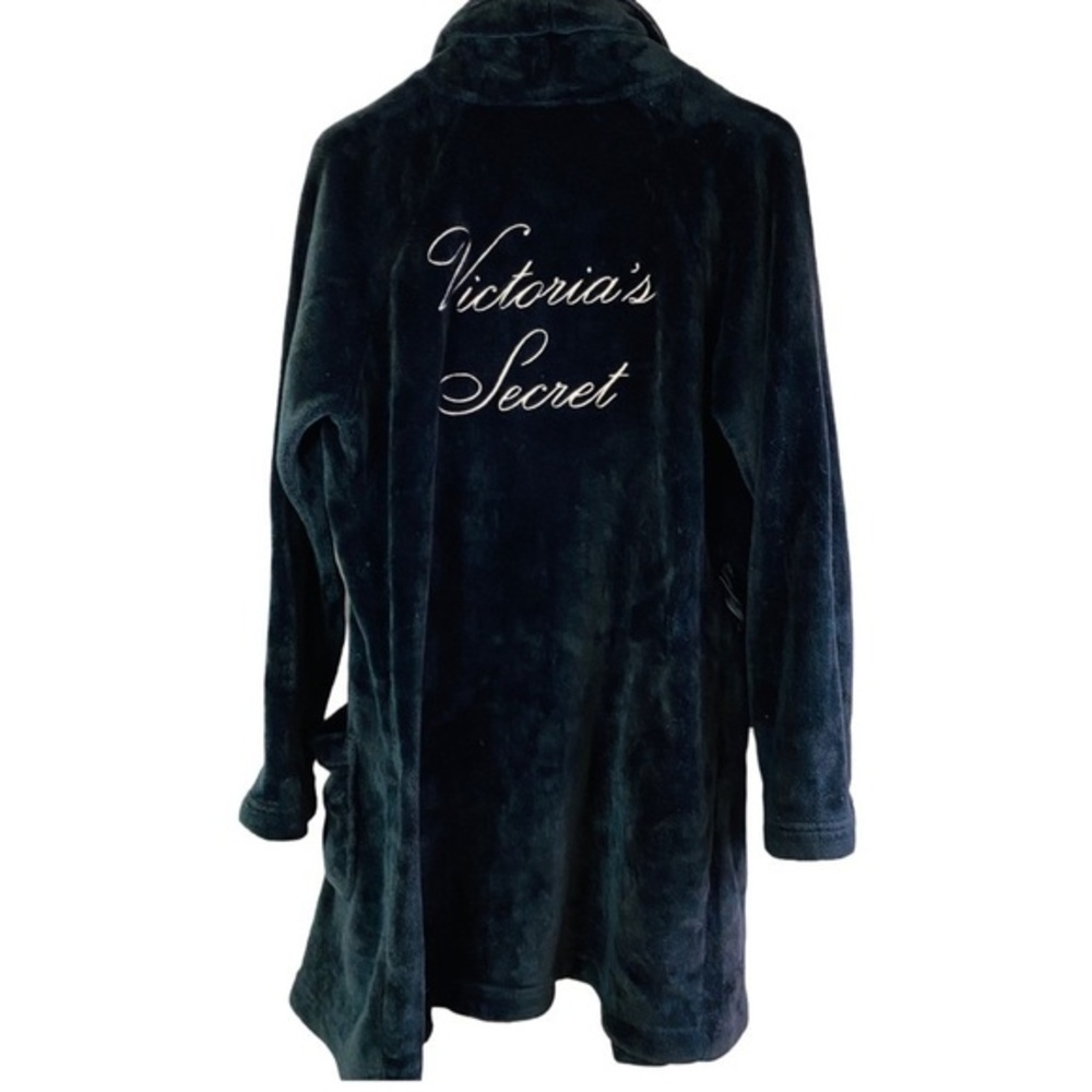 Victoria's Secret Black Sherpa Fluffy Robe XS Missing Belt Y2K